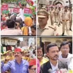 SP Metropolitan Committee Stages Protest; Submits Memorandum to Governor Against Inflation and NEET Irregularities