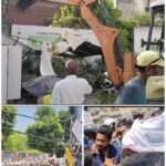 Bulldozers Raze Illegal Chambers in Lucknow; Lawyers Protest
