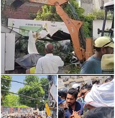 Bulldozers Raze Illegal Chambers in Lucknow; Lawyers Protest