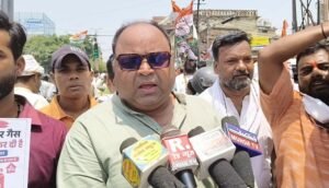 Congress Protests Against Rising Petrol, Diesel Prices, and Inflation; Raises Slogans Against BJP Government in Ayodhya.
