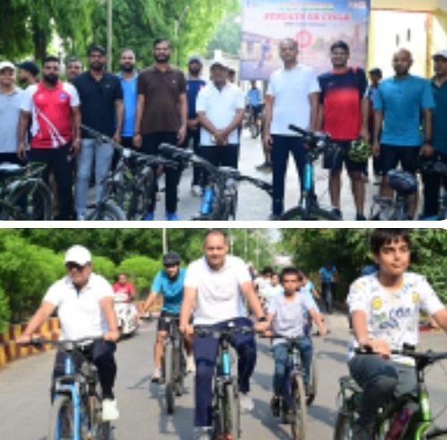 'Sunday on Cycle' event organized under the leadership of the Divisional Railway Manager.