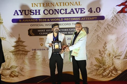 Lucknow's Dr. Vivek Honored in Nepal; Receives Global Award at International AYUSH Conclave