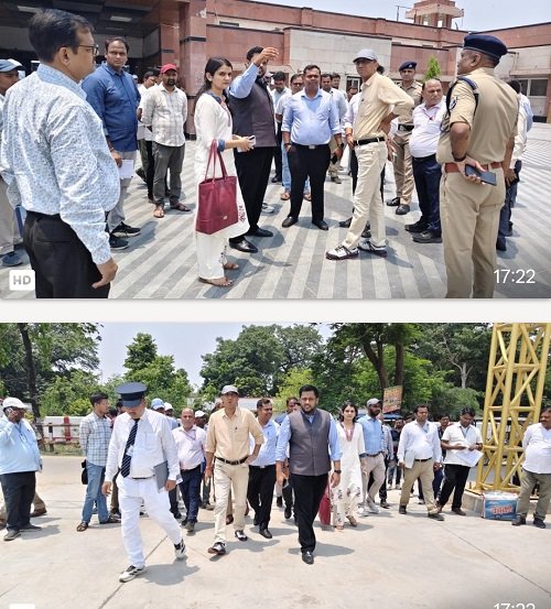 DRM reviews development works at Ballia station.