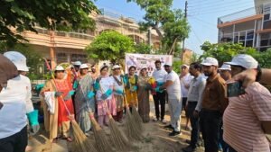 With a pledge towards cleanliness, the District Panchayat President launched a cleaning drive in Kaushalpuri.