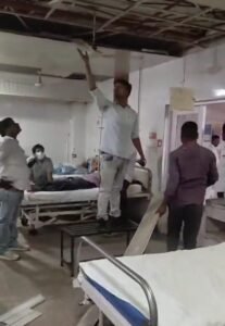 False ceiling collapses in Lucknow Civil Hospital's emergency ward; major accident averted.