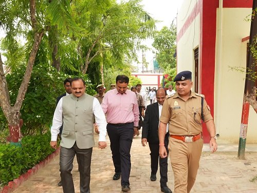 District Judge, DM, and SP inspected the arrangements at the jail and the juvenile home.