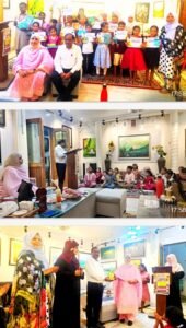 Grand conclusion of the Khanam Art Gallery summer camp; children conveyed a message about art and the environment.