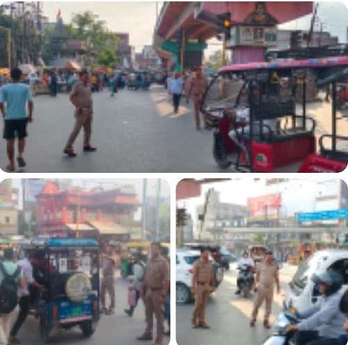 After the UPTET exam, the traffic police came to the aid of candidates; they cleared traffic jams and escorted them to the bus station.