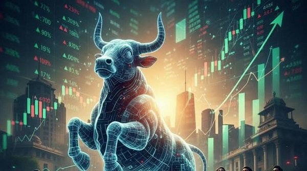 Impressive rally in the stock market; Sensex surges 444 points; investors' wealth rises by ₹2.93 lakh crore.