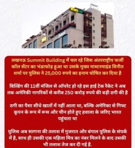Lucknow: ₹25,000 reward announced for the mastermind of an international fraudulent call center; accused of swindling US citizens out of ₹250 crore.
