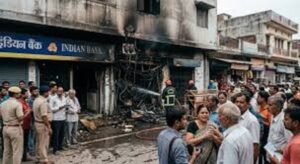 Raebareli: Fire breaks out at Indian Bank branch due to short circuit; major mishap averted thanks to staff's alertness.