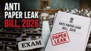 Anti-Paper Leak Amendment Bill 2026 introduced in Lok Sabha; proposes up to 10 years in prison and a fine of up to ₹10 crore for paper leaks.