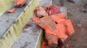 Tension prevails in Sarnath's Sathwa village after a statue of Bajrangbali was found damaged; police are investigating.