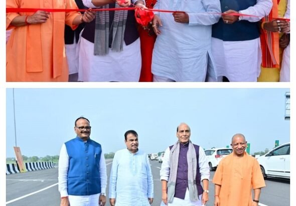 Lucknow-Kanpur Expressway inaugurated; Rajnath Singh announces elevated corridor and metro project.