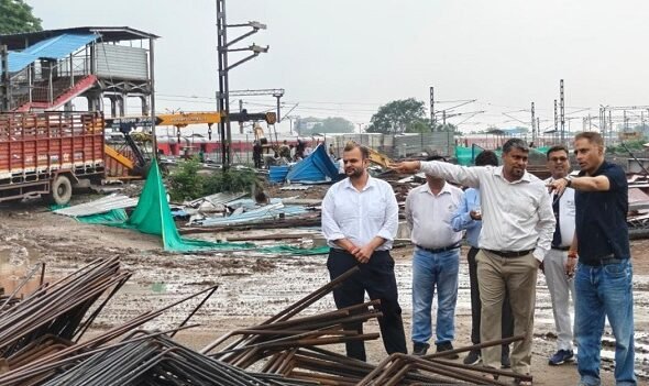 Rail projects gain momentum; Chief Transportation and Planning Manager Ravi Mohan Sharma conducts a site inspection.