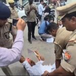 SP protests in Lucknow over the Ram Mandir donation controversy; Hazratganj echoes with slogans of "Donation thieves, step down."