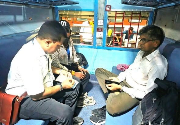 38 ticketless and irregular passengers were caught during an intensive ticket-checking drive, and railway revenue amounting to ₹19,990 was recovered.