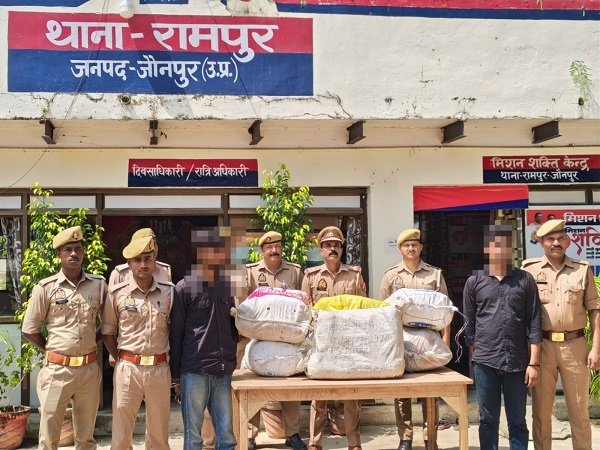Large consignment of cannabis seized at Bhadohi-Jaunpur border; two arrested with 1.20 quintals of the contraband