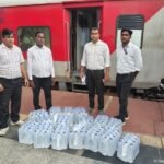 Unauthorised brand of packaged drinking water found in Tapti Ganga Express pantry car; 16 cartons seized.