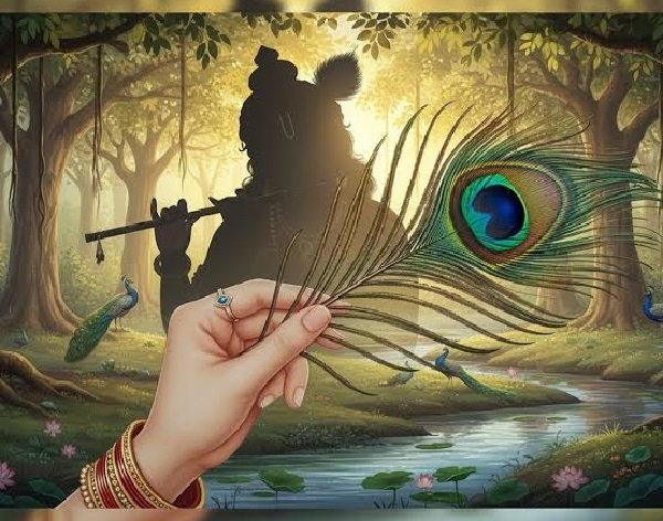 Why does a peacock feather adorn Shri Krishna's crown? Discover the mythological stories and spiritual mysteries associated with it.