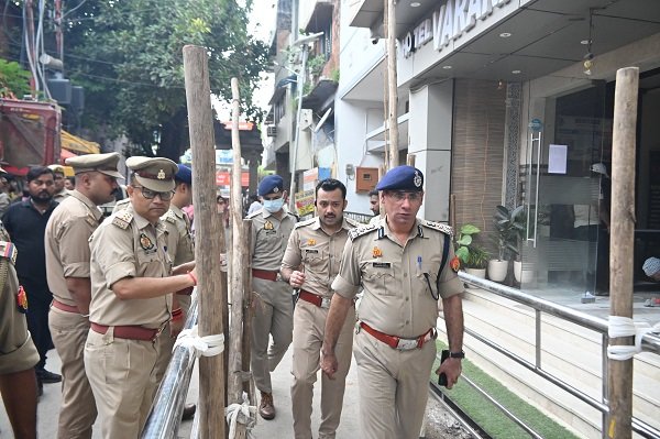 On-site inspection conducted by Additional Police Commissioner (Law & Order and Headquarters) Shri Shivhari Meena in view of the Lolark Kund bathing festival.