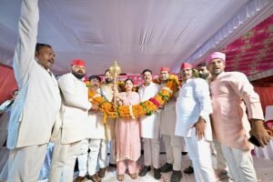 A massive PDA gathering was organized in Khajurawan under the leadership of SP Ayodhya Assembly Vice-President Ashish Verma.