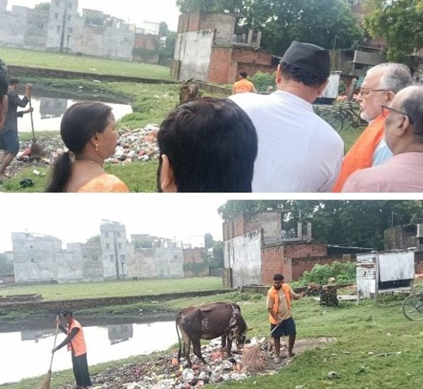 Minister-in-charge takes a strict view of negligence in sanitation services; orders deduction of two days' salary of an employee.