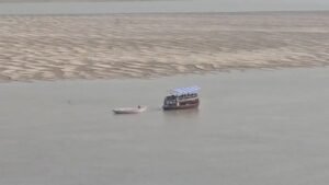 Boats operating on the Ganga despite a ban; questions raised regarding security arrangements for the air show