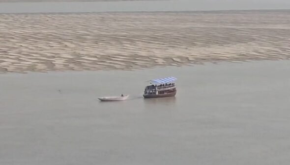 Boats operating on the Ganga despite a ban; questions raised regarding security arrangements for the air show