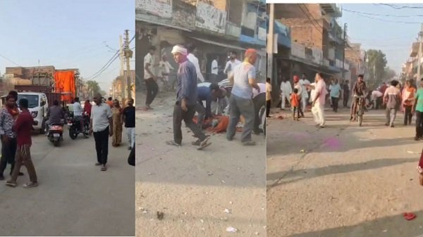 A moment of carelessness led to an accident! A powerful explosion involving firecrackers occurred in Bhadohi ahead of the Durga idol immersion; seven people sustained burns, with two in critical condition.