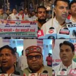 Torchlight procession held in Ayodhya following a Congress meeting; National Secretary Abhishek Dutt was present.