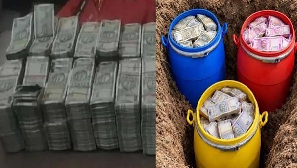 A treasure trove of currency notes discovered underground in Prayagraj; the recovery of crores of rupees hidden in drums has caused a stir in the area.