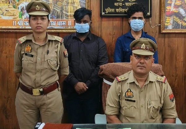 Two miscreants arrested for a life-threatening attack on a college student and demanding extortion money; Sarnath police send them to jail.